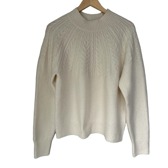 Joie Cableknit Mockneck Oversized Long Sleeve Sweater, XL - Picture 1 of 8